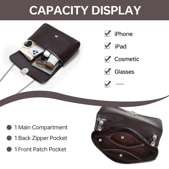 5508 LA FESTIN Leather Crossbody Bag Designer Shoulder Handbags Brown Purse